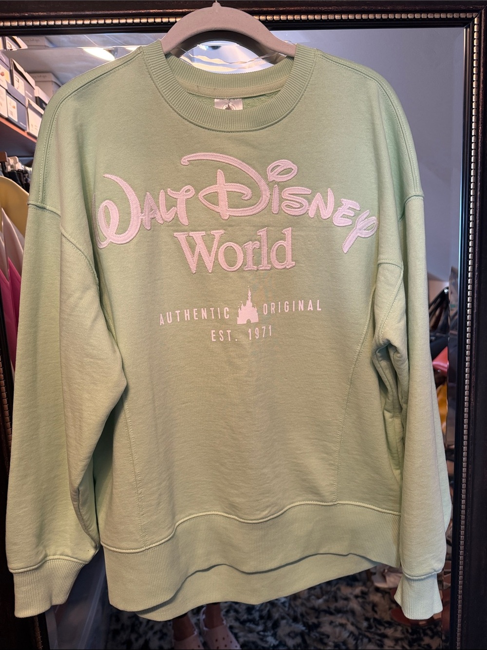 Disney Mint Green Walt Disney World Crewneck Sweatshirt